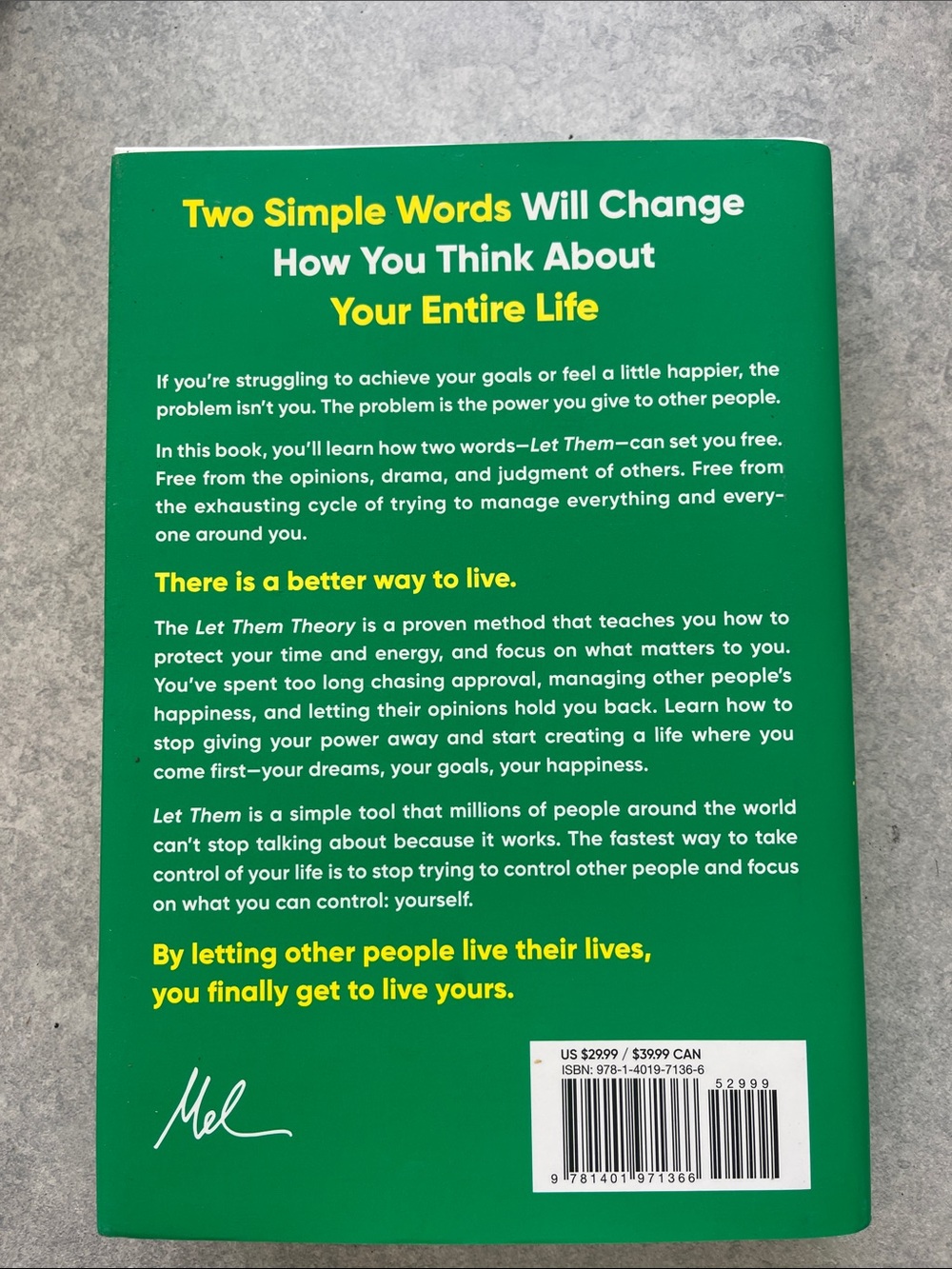 The Let Them Theory by Mel Robbins - Green & Yellow Cover - Picture 3 of 3